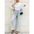 thumbnail image 5 of Women 6 Pockets High Waisted Cargo Pants Wide Leg Casual Pants Combat Military Trouser US 4-18, 5 of 13