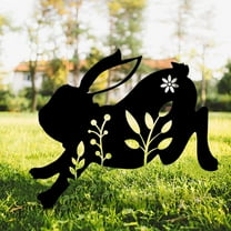 Acrylic Bunny Garden Decor, 17" Rabbit Yard Decor, Metal Yard Art Animals Garden Stakes Rabbit Silhouette, Rabbit Yard Decorations Outdoor, Bunny Garden Art for Flowerbeds Planters Patios Lawn