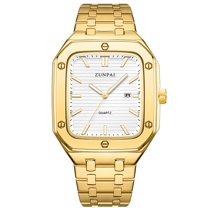 ZUNPAI Watches for Men with Luminous Calendar Waterproof, Men's Wristwatch Fashion Quartz Analog Leather Steel Strap Watch