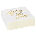thumbnail image 5 of Juvale Cheers to 30 Years Cocktail Napkins - Gold Foil 30th Cocktail Napkins - For 30th Anniversary Party - 5 x 5 in, 3-Ply, Pack of 50, White, 5 of 10