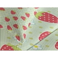 thumbnail image 4 of Ambesonne Fruits Quilted Bedspread Set 3 Pcs, Spring Blossoms Cartoon, King Size, Pale Green Red, 4 of 5