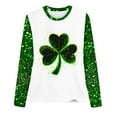 thumbnail image 4 of successthop St Patricks Day Womens Tops Plus Size Long Sleeve Green Plus Size Crew Neck Polyester Casual St. Patricks Day Blouse Tops for Irish Themed Gifts S, 4 of 4