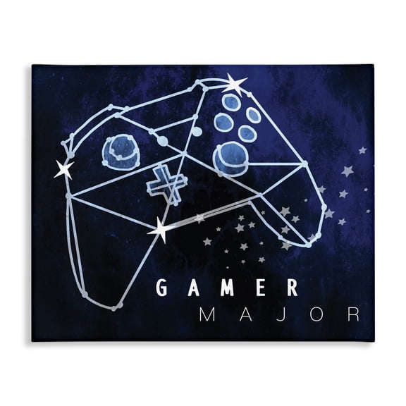 Stupell Industries Contemporary Gamer Major Phrase Controller Constellation Outer Space Canvas Art, 20 x 16, by Lil' Rue