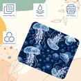 thumbnail image 3 of FeBohao Funny Mouse Pad Mat for Desktop Jiaji Cloth Tight Weaving Process Durable Unique Design Custom Square Retro Office Computer Men Chic Aesthetic Fashion Haves Girl Boy Size Jellyfish, 3 of 6