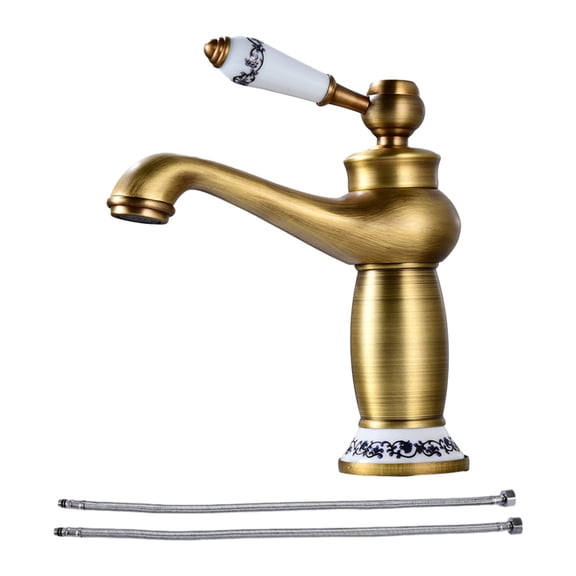 Baohd Copper Ceramic Basin Electroplated Modern Unfading Anti-rust Threaded Smooth Kitchen Toilet Sink Hardware Type 1 Bronze