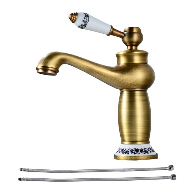 Xingzhi Copper Ceramic Basin Electroplated Modern Unfading Anti-rust Threaded Smooth Kitchen Toilet Sink Hardware Type 1 Bronze