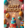 thumbnail image 4 of Colorful Balloons Happy Birthday Cake Party Banner for Birthday Party Kids Celebration Event Decoration, 4 of 7