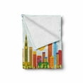 thumbnail image 2 of Miami Soft Flannel Fleece Blanket, North American City Skyline with Water Reflection Colorful High Rise Buildings Cars, Cozy Plush for Indoor and Outdoor Use, 50" x 60", Multicolor, by Ambesonne, 2 of 6