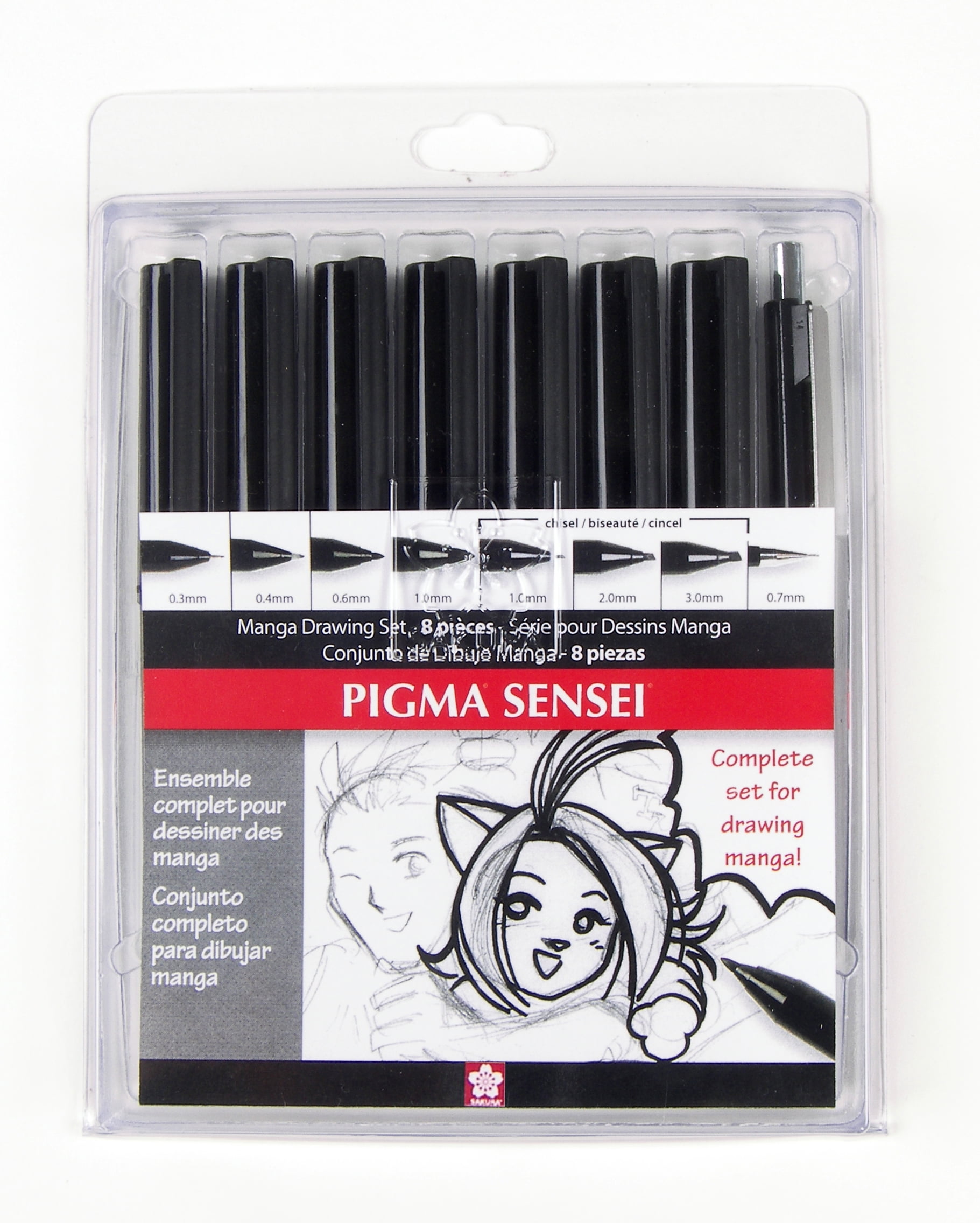 50203 Sakura Pigma Manga Comic Pro Drawing Set of 8 Pieces Black Ink 