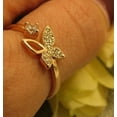 thumbnail image 3 of Sparkle Jewels 14K Yellow Gold Plated Enagagement Butterfly Ring Round Cut Diamond, 3 of 3