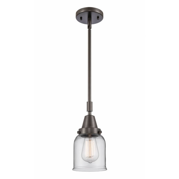 447-1S-OB-G52 Innovations Lighting Bell - 1 Light Stem Hung Mini Pendant In Industrial Style-11.13 Inches Tall and 5 Inches Wide-Oil Rubbed Bronze