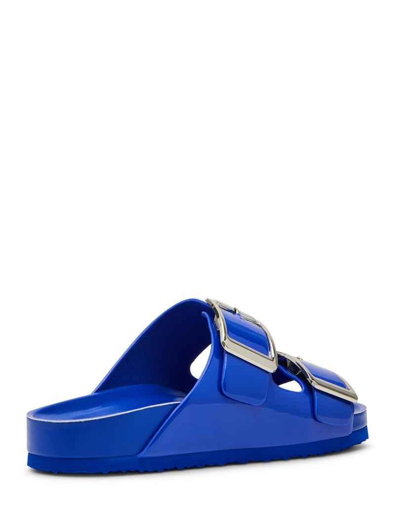 Madden Girl Women's Bodie Two Strap Buckle Footbed Sandals