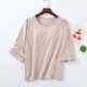 thumbnail image 1 of Fiudx Ofertas de La Semana Top/Camisa de Manga Corta con Cuello En V y Cuello En V de Color Sólido para Mujer, 1 of 3