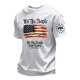 thumbnail image 3 of Zimjoy Men's Patriotic We The People T-Shirt 250th Anniversary 1776-2026 American Flag Short Sleeve Crew Neck Casual Summer Tee for 4th of July White XL, 3 of 5
