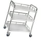 thumbnail image 5 of Carrito de servicio de laboratorio de acero inoxidable de 3 niveles con ruedas, estante de almacenamiento, ruedas silenciosas, carrito de cocina de 45, 5 of 8