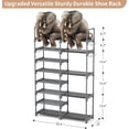 thumbnail image 3 of Shoe Rack Organizer, 8-Tier Metal Shoe Rack for Closet Entryway Garage, 26-32 Pairs Tall Shoe Boot Storage Shelf with 15 Hooks, Stackable Large Shoe Stand, 3 of 8