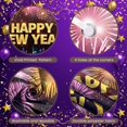 thumbnail image 3 of Fireworks Design Happy New Year Banner Golden Letters New Year Display City Skyline Festive Theme Festive Backdrop for New Year Party Indoor Decoration Photo Backdrop, 3 of 8