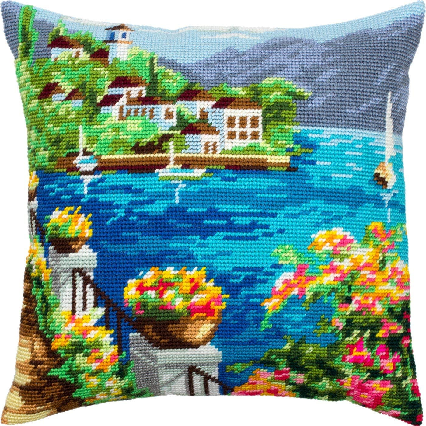 Ethiopia Throw Pillow 16×16 Inches European Quality Cross Stitch Kit Printed Tapestry Canvas 
