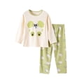 thumbnail image 4 of Mifsaly Girls Boys Cotton Pajama Set Graphic Long Sleeve Crewneck Sleepwear Tops and Long Pants Soft Comfortable Fall Winter Casual Indoor Clothes, 4 of 7