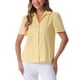 thumbnail image 1 of INSPIRAR CHIC Blusa de cuadros vintage con mangas abullonadas para mujer, verano, tamaño S, color amarillo, 1 of 6