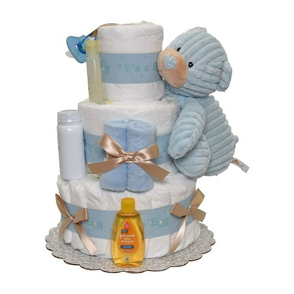 Its a Boy Cord Diaper Cake 3 Tiers