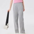 thumbnail image 3 of Plebaso Girls Boys Straight Leg Sweatpants High Elastic Waist Trousers Open Bottom Cotton Pants with Pockets, 3 of 7