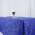 thumbnail image 2 of Mantel rectangular de poliéster azul rey de 228 x 333 cm con estampado geométrico dorado de Efavormart, 2 of 8