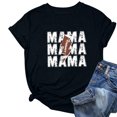 thumbnail image 2 of Mujeres Manga Corta Tops Impreso Cuello Redondo Camiseta Superior, Poliéster Spandex Vintage Humor, 2 of 4