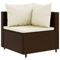 thumbnail image 3 of vidaXL 8 Piece Garden Lounge Set with Cushions Brown Poly Rattan, 3 of 5