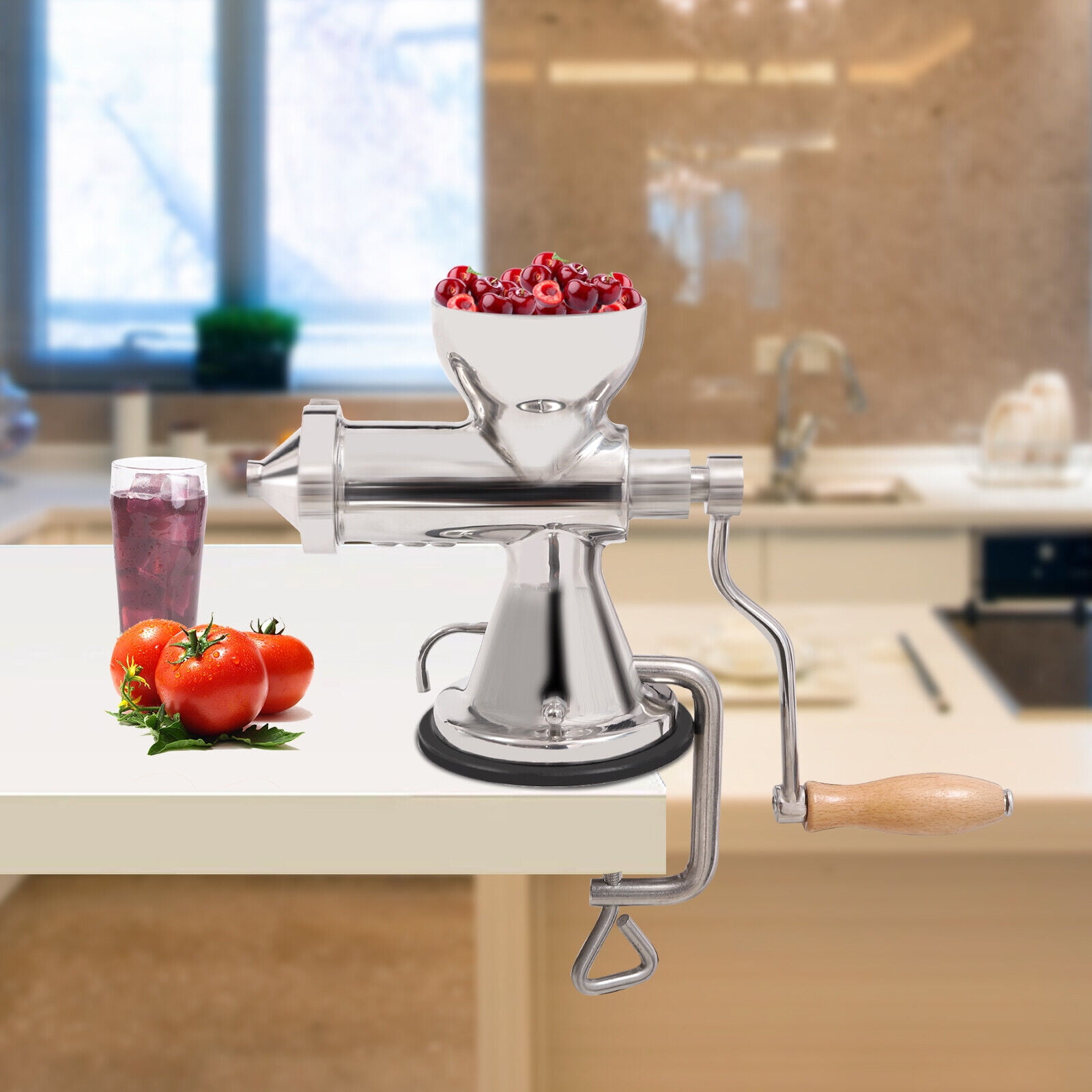 FETCOI Manual Juicing Tool Hand Crank Juicer Stainless Steel For