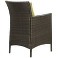 thumbnail image 3 of Modway Conduit 17" Rattan Patio Dining Armchair in Brown/Peridot (Set of 2), 3 of 3