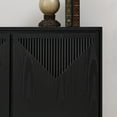 thumbnail image 5 of Living Room Cabinets Mid Century Modern V-shape Storage Cabinet, Buffet Cabinet with Storage, Narrow Side Cabinet for Living Room Entryway Hallway Kitchen, Coffee Bar, Black,Wooden Cabinets, 5 of 11