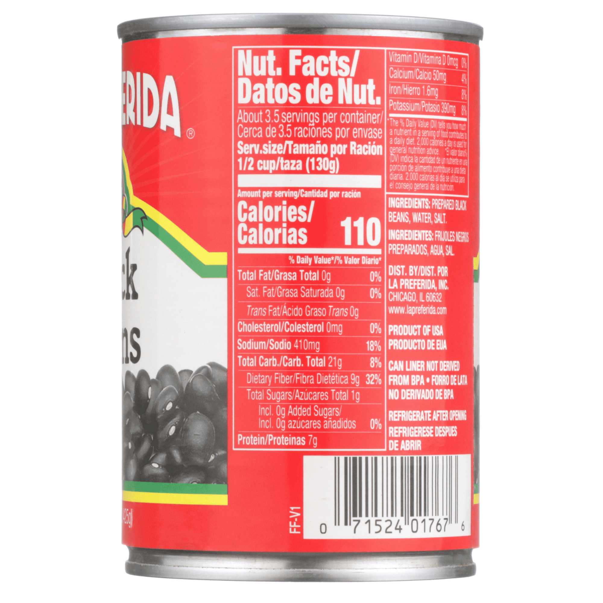 (12 pack) La Preferida Black Beans, 15 oz, Can
