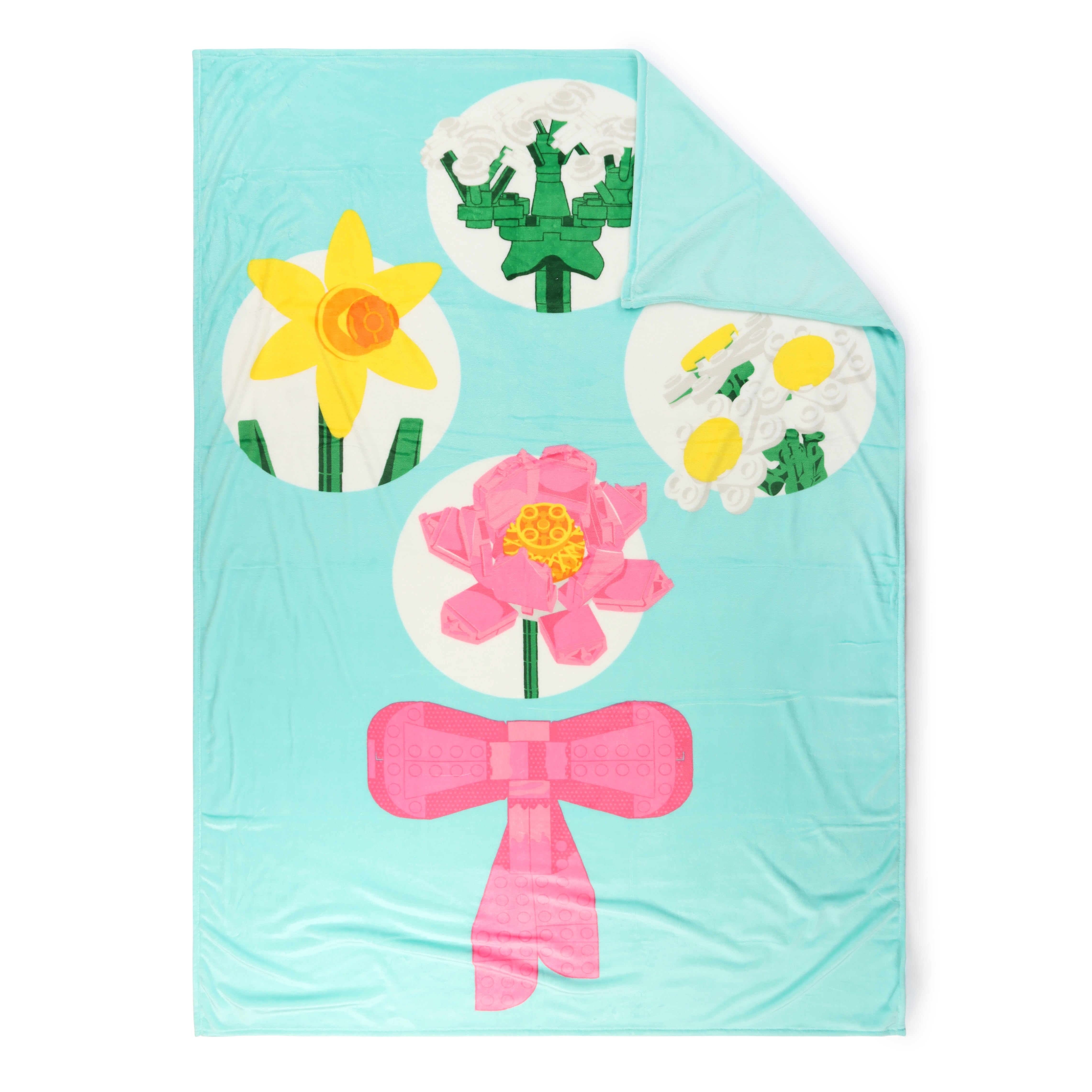 LEGO® Floral(s) Kids Silk Touch Throw Blanket, Floral Ribbon, Teal, LEGO®, 62" x 90"