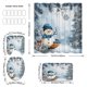 thumbnail image 3 of Yhmxh Decoración del baño Cortina de ducha navideña con fondo de Papá Noel, tela para colgar en el baño Organizadores y almacenamiento de baño Accesorios de baño, 3 of 5