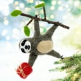 thumbnail image 2 of Sloth Ornament Wool Christmas Tree Decoration - Sloth Hanging from Branch, 2 of 5