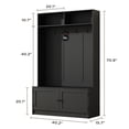 thumbnail image 5 of Black Hall Tree with Storage Bench, 70.9" Tall Entryway Bench with Shoe Storage, Coat Rack and Top Shelf, Freestanding Wooden Hall Tree with Bench for Entryway, and Hallway, 5 of 7
