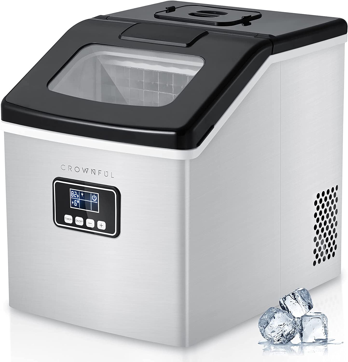 CROWNFUL Ice Maker Machine Countertop, 40LBS/24H, SelfCleaning USED