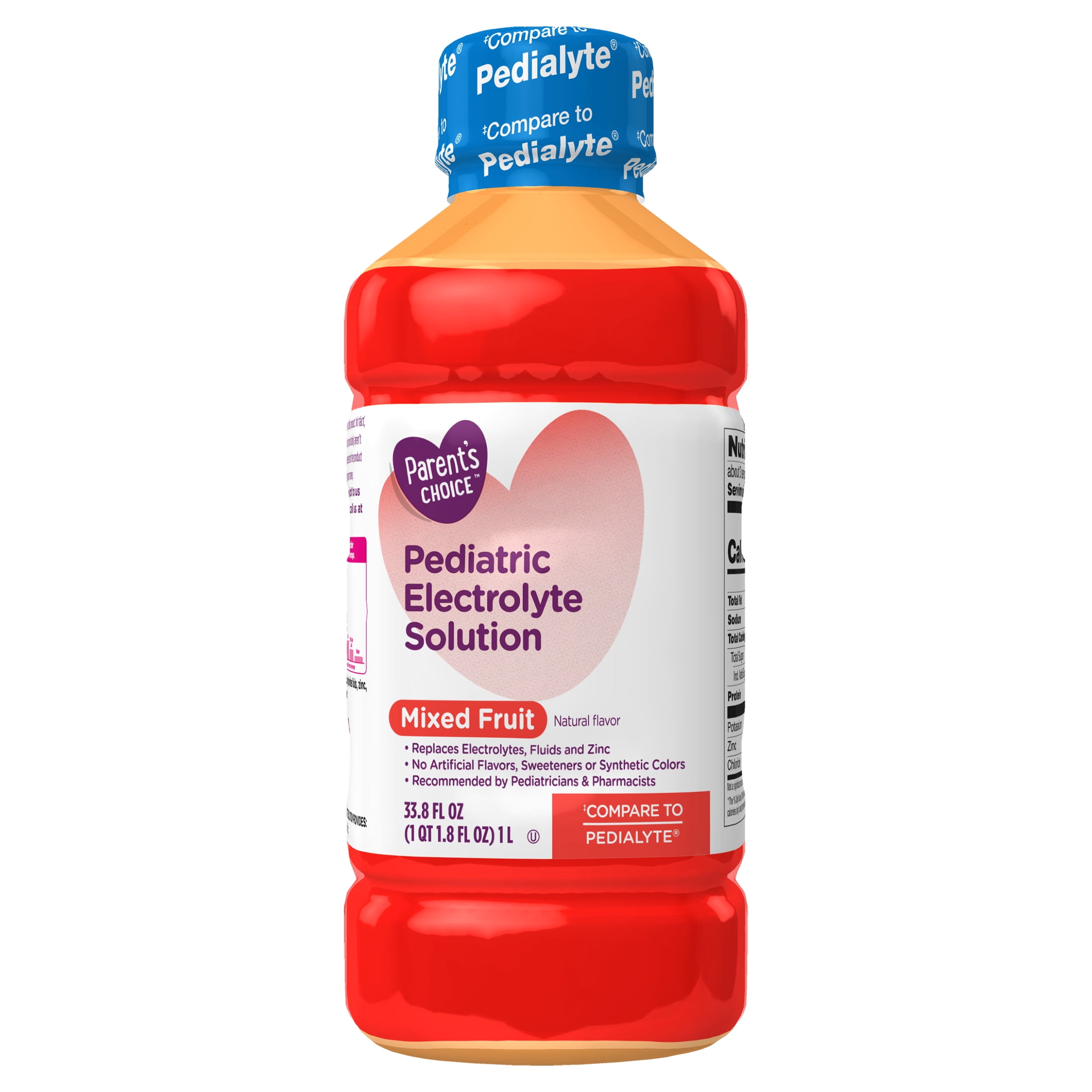 (4 pack) Parent's Choice Electrolyte Solution, Mixed Fruit, 1 Liter