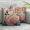 thumbnail image 3 of Nawypu  Cute Flamingo with Sunglasses Pillow Cover Sweet Bird with Scooter Pillows Decorative Throw Pillows Farmhouse Decor for Home Cushion Case, 3 of 5