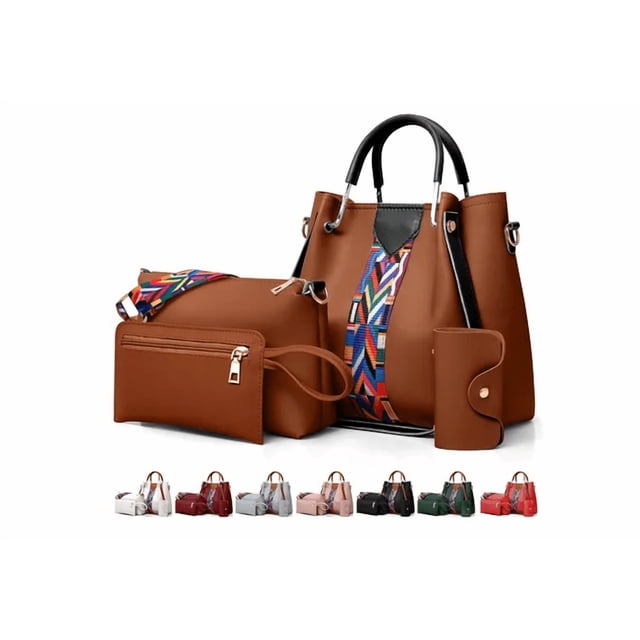 Set 4 Bolsas Mujer Moda Cartera Xtellar cafe Hobo Hombro