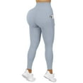 thumbnail image 6 of Women'S With Pockets Cross Waist Yoga Leggings Workout Running Sport Tights Pants Coat, 6 of 7