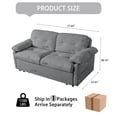 thumbnail image 4 of Convertible Pull Out Sofa Bed Queen Size, 3-in-1 Convertible Sleeper Couch with Thicked Cushions and Side Storage,Multi-Functional Chenille Loveseat Sofa for Living Room,Bedroom,Apartment,Office,Grey, 4 of 8