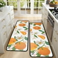 thumbnail image 4 of Kitchen Rugs Sets Of 2,Orange Fruits Flowers White Pattern Anti Fatigue Kitchen Mat Rugs Non Slip Washable,Decorative Kitchen Floor Mats for Kitchen,Sink,Laundry,17"x47"+17"x47", 4 of 5