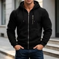 thumbnail image 4 of hoksml Men's Full Zip Up Hoodie Jacket Multi Pockets Casual Outerwear for Daily Wear Fall Work Travel Comfort, 4 of 8