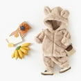 thumbnail image 2 of Jamsmile Toddler Boys Outfits Sets Cozy Winter Fuzzy Bear Hooded Jackets And Pants Soft Warm Two Piece Children Boys Sets, 2 of 9