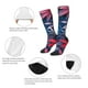 thumbnail image 3 of Fotbe Red And Blue Leaves Calcetas Divertidas Estampadas para Hombre y Mujer, Calcetas de Algodón hasta la Rodilla para Caminar, Correr, Enfermería y Embarazo, 3 of 6