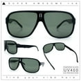 thumbnail image 2 of Mens Large Tempered Glass Lens Racer Plastic Manly Sunglasses Shiny Black, 2 of 8