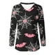 thumbnail image 5 of Ailaofu Ladies Long Sleeve Halloween and Christmas Decorative Basic V-Neck Casual Shirt Fashion Tops, 5 of 5