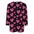 thumbnail image 4 of mihongmao Valentine Plus Size Tops for Women Ladies' Valentine's Day Printed Round Neck Pullover with Three Quarter Sleeves T-shirt Multicolor 3X, 4 of 5